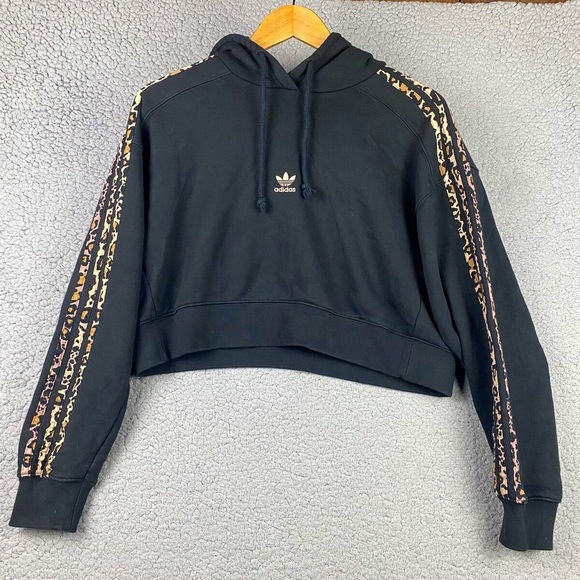 Adidas Leopard Print Crop Sweatshirt - Picture 3 of 4